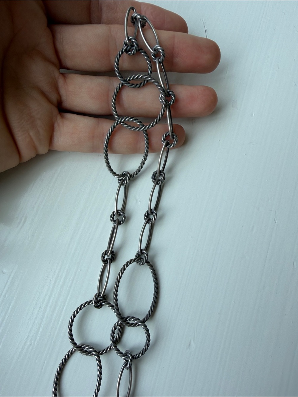 DAVID YURMAN Long cable oval Link Necklace with White Accents - Picture 2 of 6
